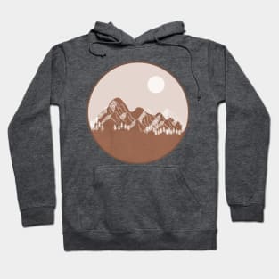 Boho Circle Shape Warm toned landscape Mounted Print Hoodie